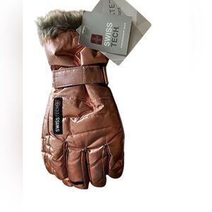 NWT Swiss Tech Insulated Pink Metallic Gloves